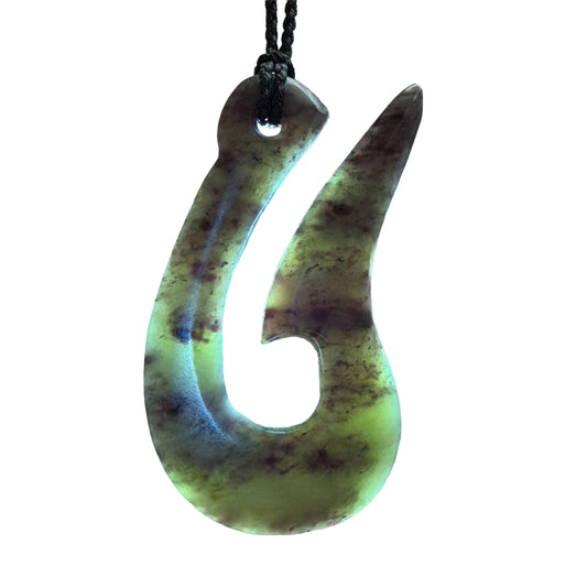 Hei Matau / Fish Hook Pounamu Pendant - NZ Greenstone | Hapopo Totoweka