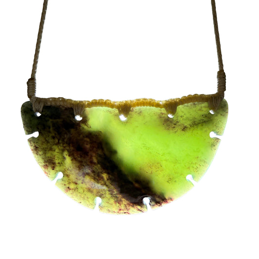 Breast Plate Pounamu Pendant - NZ Greenstone | Hapopo Īnanga Totoweka