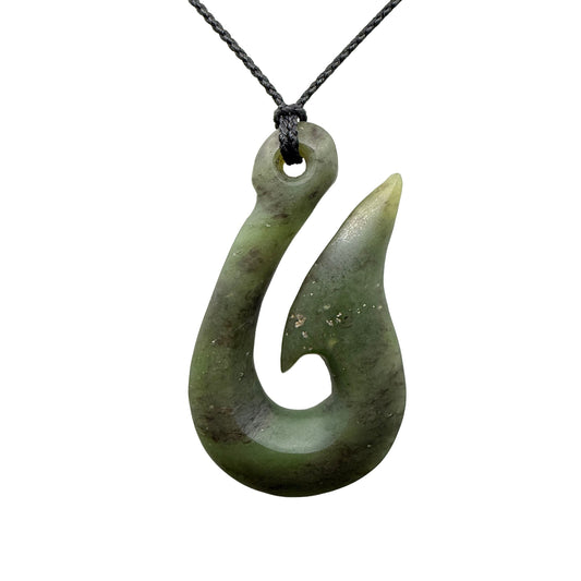 Hei Matau / Fish Hook Pounamu Pendant - NZ Greenstone | Hapopo Totoweka